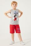 3-9 Yaş Lisanslı Mickey Mouse Erkek Çocuk Takım -Gri