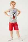 3-9 Yaş Lisanslı Mickey Mouse Erkek Çocuk Takım -Gri