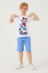 3-9 Yaş Lisanslı Mickey Mouse Erkek Çocuk Takım -Beyaz