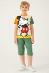 3-9 Yaş Lisanslı Mickey Mouse Erkek Çocuk Takım -Sarı