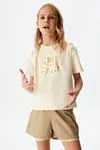 8-14 Yaş All Style New Kız Çocuk 3'Lü Takım -Krem/Haki