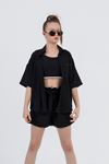 9-15 Yaş Miami Fashion Kız Çocuk 3'Lü Takım -Siyah