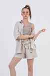 9-15 Yaş Miami Fashion Kız Çocuk 3'Lü Takım -Bej