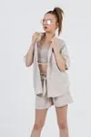 9-15 Yaş Miami Fashion Kız Çocuk 3'Lü Takım -Bej
