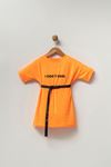 6-9 Yaş Cool Drees Kız Çocuk Elbise -Oranj