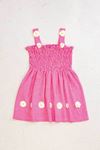 4-9 Yaş Daisy Happy Kız Çocuk Elbise -Pembe