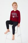4-15 Yaş Lisanslı Us Polo ASSN Erkek Çocuk Takım -Bordo