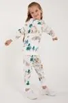 2-8 Yaş Cotton Bear Mevsimlik Kız Çocuk Takım -Krem