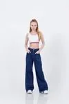 7-15 Yaş Hawaii Mussness  Kız Çocuk Pantolon -İndigo