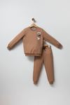 2-5 Yaş Cool Bear Erkek Çocuk Eşofman Takım -Camel