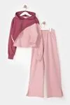 7-10 Yaş The Rules 3'Lü Kız Çocuk Eşofman Takım -Pembe