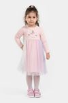 2-5 Yaş Unıcorn Kız Çocuk Elbise -Pembe