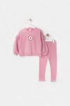 1-4 Yaş Daisy Kız Çocuk Taytlı Takım -Pembe