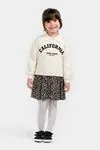 4-7 Yaş California Kız Çocuk Sweat Elbise -Ekru