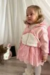 2-5 Yaş Lovely Rabbit 3'Lü Kız Çocuk Takım -Pembe