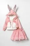 2-5 Yaş Lovely Rabbit 3'Lü Kız Çocuk Takım -Pembe