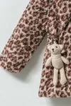 2-5 Yaş Loya Leobear Kız Çocuk Kaban Ve Organik Oyuncak  -Leopar Latte