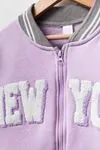 5-13 Yaş New York Kız Çocuk Kolej Ceket -Lila