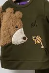  1-5 Yaş Bear And Fish Erkek Çocuk Eşofman Takım -Haki