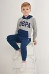 4-15 Yaş Lisanslı Us Polo ASSN Erkek Çocuk Takım -Suit Gri