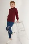 4-15 Yaş Lisanslı Us Polo ASSN Erkek Çocuk Takım -Bordo