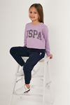 4-15 Yaş Lisanslı Us Polo ASSN Kız Çocuk Takım -Lila