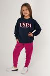4-15 Yaş Lisanslı Us Polo ASSN Kız Çocuk Eşofman Takım -Lacivert