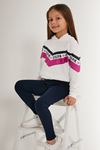 4-15 Yaş Lisanslı Us Polo ASSN Kız Çocuk Taytlı Takım -Krem