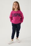 4-15 Yaş Lisanslı Us Polo ASSN Kız Çocuk Eşofman Takım -Mürdüm