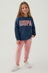 4-15 Yaş Lisanslı Us Polo ASSN Kız Çocuk Eşofman Takım -Koyu İndigo