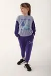 3-9 Yaş Lisanslı Elsa Frozen Kız Çocuk Takım -Mor