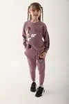 3-9 Yaş Lisanslı Minnie Mouse Kız Çocuk Takım -Koyu Leylak