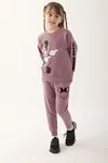 3-9 Yaş Lisanslı Minnie Mouse Kız Çocuk Takım -Koyu Leylak