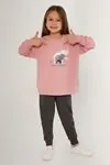 2-15 Yaş Brave Elephant Kız Çocuk Eşofman Takım -Retro Pembe