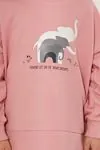 2-15 Yaş Brave Elephant Kız Çocuk Eşofman Takım -Retro Pembe