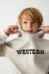4-8 Yaş Western Artcore Erkek Çocuk Takım -Krem