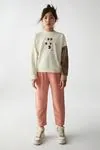 8-14 Yaş Colors Cotton Vega  Kız Çocuk Takım -Krem