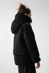 8-14 Yaş Pearl Work Black Kız Çocuk Tasarım Şişme Mont -Siyah