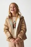 4-8 Yaş Parislora Kız Çocuk Şişme Mont - Latte Camel