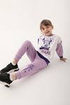 3-9 Yaş Lisanslı Minnie Mouse Kız Çocuk Takım -Lila