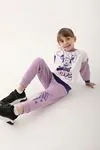 3-9 Yaş Lisanslı Minnie Mouse Kız Çocuk Takım -Lila