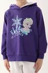 3-9 Yaş Lisanslı Elsa Frozen Kız Çocuk Takım -Mor