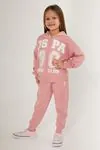 4-15 Yaş Lisanslı Us Polo ASSN Kız Çocuk Eşofman Takım -Retro Pembe