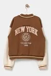 5-8 Yaş New York Collage Kız Çocuk Kolej Ceket/Hırka -Sıcak Kahve