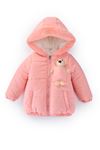 1-5 Yaş Ayıcıklı Yumoş Kız Çocuk Mont -Pembe