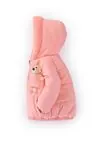 1-5 Yaş Ayıcıklı Yumoş Kız Çocuk Mont -Pembe