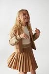 4-8 Yaş BUTEERL MAGAZA Kız Çocuk 3'Lü Takım -Latte Camel