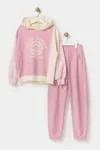 7-10 Yaş New Change Kız Çocuk Eşofman Takım -Pembe-