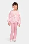 4-7 Yaş Naturel Daisy Kız Çocuk Taytlı Takım -Pembe