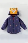 1-5 Yaş Bear Happy Erkek Çocuk Su İtici Yağmurluk -Lacivert